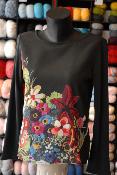 TUNIQUE NOIRE A FLEURS MADE IN SENS